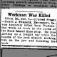 Workman was Killed Workman was Killed