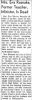 Mrs. Eva Rasnake, Former Teacher, Minister, is Dead Mrs. Eva Rasnake, Former Teacher, Minister, is Dead