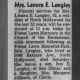 Mrs. Lenora E. Langley Mrs. Lenora E. Langley