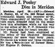 Edward J. Pooley Dies in Meriden