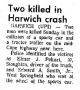 Two Killed in Harwich Crash Two Killed in Harwich Crash