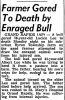 Farmer Gored to Death by Enraged Bull