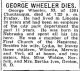 George Wheeler Dies George Wheeler Dies