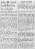 John R. Reid Laid To Rest In Almonte John R. Reid Laid To Rest In Almonte