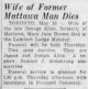 Wife of Former Mattawa Man Dies Wife of Former Mattawa Man Dies