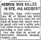 Hebron Man Killed in Rte. 44A Accident Hebron Man Killed in Rte. 44A Accident
