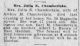 Mrs. Julia E. Chamberlain Mrs. Julia E. Chamberlain